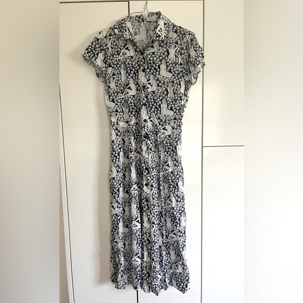 Reformation Naked Lady Button Down Midi Dress S